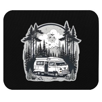 Discover A Camper Van & The Serene Forest Mouse Pads