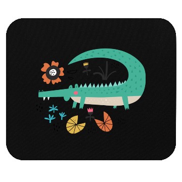 Discover Happy Green Crocodile Mouse Pads