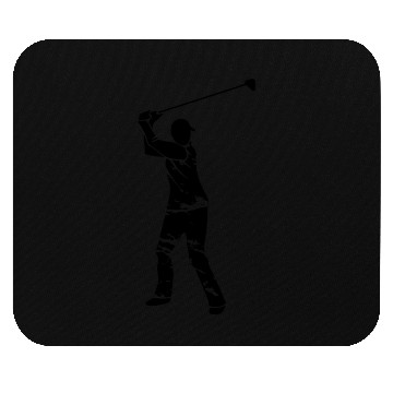 Discover Golf Golfer Silhouette - White Grunge Design Mouse Pads
