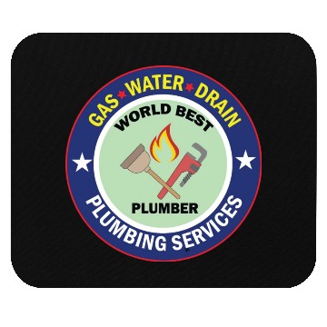 Discover Plumber Gas Water Drain Services plumber sticker Mouse Pads