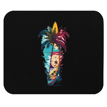 Discover Surfing board summer waves Mouse Pads