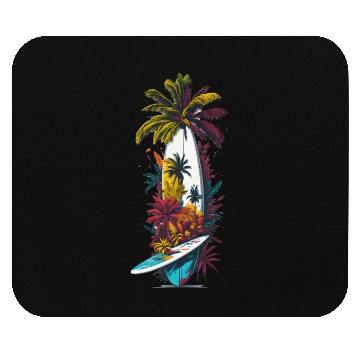 Discover Surfing board tropical Mouse Pads