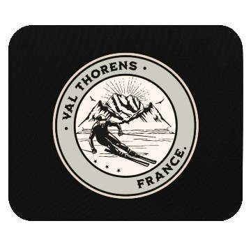 Discover Val Thorens France Vintage Skiing Mouse Pads