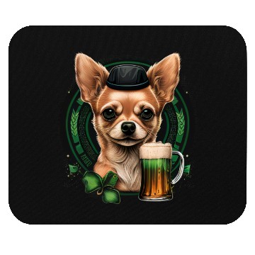 Discover Chihuahua | St. Saint Patricks Day Beer Shamrock Mouse Pads