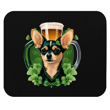 Discover Chihuahua | St. Saint Patricks Day Beer Shamrock Mouse Pads