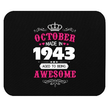 Discover Born In October 1943 77th Mouse Pads