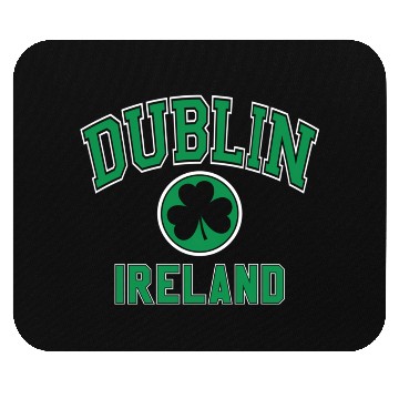 Discover Dublin Varsity Style Shamrock Green Print Mouse Pads