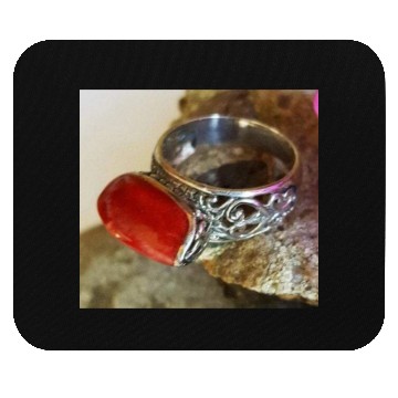 Discover Red Coral sterling silver ring for women Mouse Pads