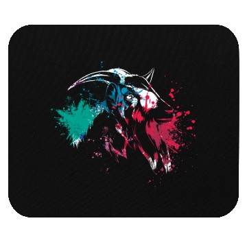 Discover Colerfull Splash Art Farm animals Goat head Mouse Pads