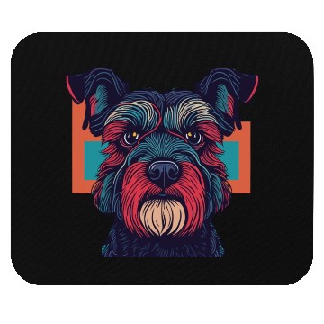 Discover Retro Schnauzer Portrait Mouse Pads