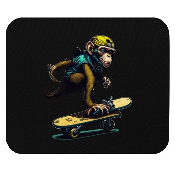 Discover Monkey on a Skateboard Mouse Pads