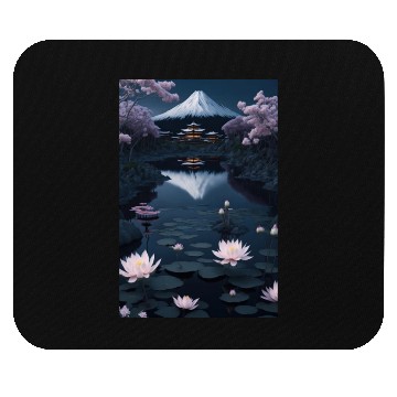 Discover Asia Landscape by night Serene Mount Fuji Mouse Pads