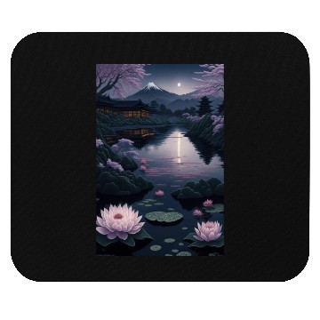 Discover Asia Landscape by night Serene Mount Fuji Mouse Pads