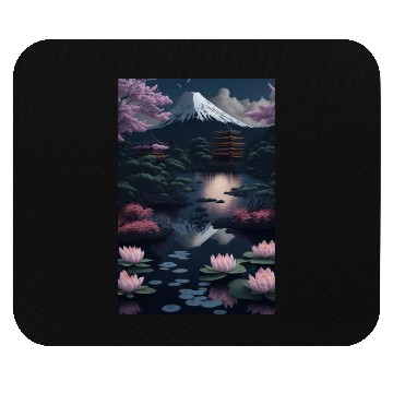 Discover Asia Landscape by night Serene Mount Fuji Mouse Pads