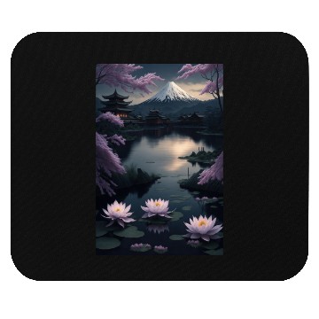 Discover Asia Landscape by night Serene Mount Fuji Mouse Pads