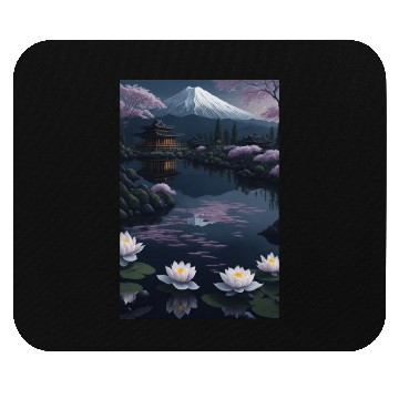 Discover Asia Landscape by night Serene Mount Fuji Mouse Pads
