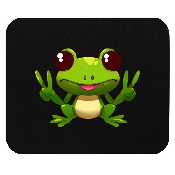 Discover Peace frog frog with peace sign Mouse Pads