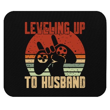 Discover Retro Leveling Up To Husband Est 2023 Promoted Mouse Pads
