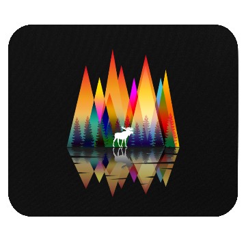 Discover MOUNTAIN RAINBOW MOOSE Mouse Pads