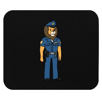 Discover lion policeman Mouse Pads