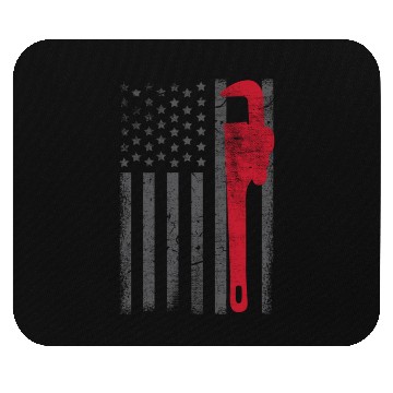 Discover American Flag Plumber Plumbing Worker Mouse Pads