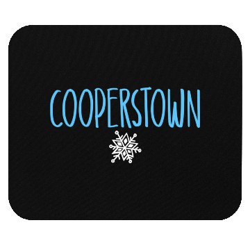 Discover Cooperstown Ny Snowflake Drawing Light Blue Text Mouse Pads