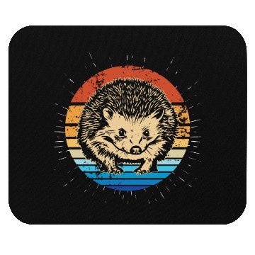 Discover Retro Vintage Hedgehog Lover Sunset Hedgehog Mouse Pads