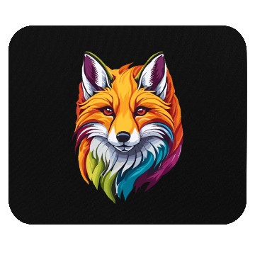 Discover Colorful Fox Portrait Mouse Pads