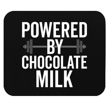 Discover Powered By Chocolate Milk Funny Gym Mouse Pads