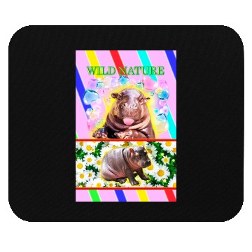 Discover WILD NATURE. HIPPO design collection.poster Mouse Pads