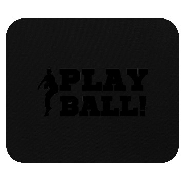 Discover Baseball Pitcher Play Ball Black Text Baseball Fan Mouse Pads