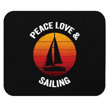 Discover Peace Love Sailing Boat Boating Mouse Pads