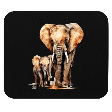 Discover Strong Elephant with Elephant Kid for a Elephant Mouse Pads