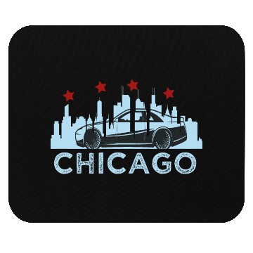 Discover Chicago Skyline Race Car Mouse Pads