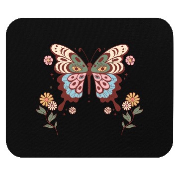 Discover Boho Butterfly Flower Mouse Pads