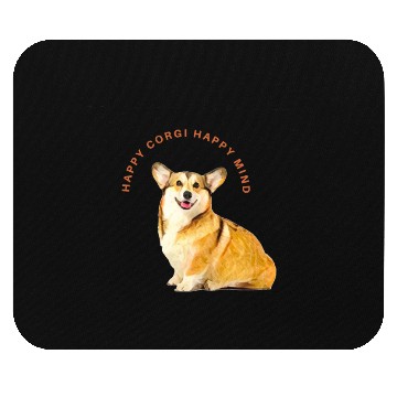 Discover Happy mind happy corgi Mouse Pads
