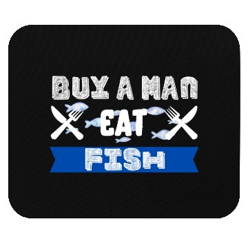 Discover Buy a Man eat Fish Mouse Pads