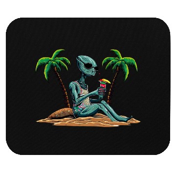 Discover Alien on the beach Mouse Pads