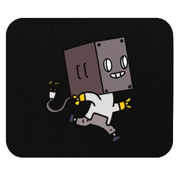 Discover Running Kid Robot Smiling Mouse Pads