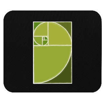Discover Olive Green Fibonacci Spiral Mouse Pads
