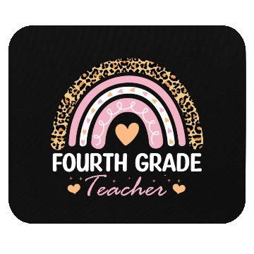 Discover 4th Grade Leopard Rainbow Teacher Kindergarten Mouse Pads
