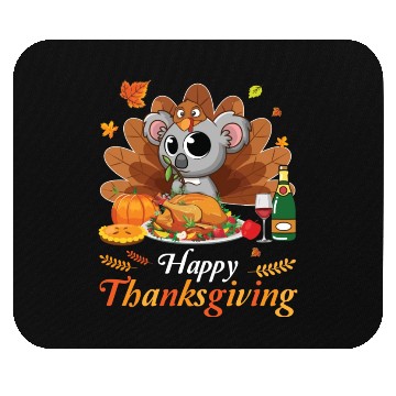 Discover Koala Turkey Costume Wine Pie Pumpkin Happy Mouse Pads