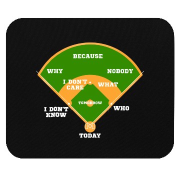 Discover Whos On First Baseball Diamond Fielding Card Mouse Pads