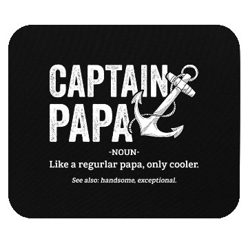Discover Captain Papa Funny Pontoon Boat Lover Dad Mouse Pads