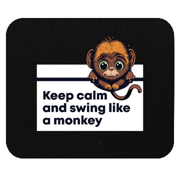 Discover Cute monkey, Keep calm, Swing like a monkey Mouse Pads