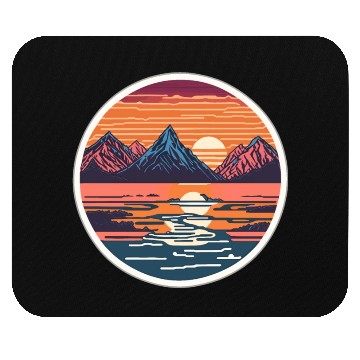 Discover Vintage mountains view Mouse Pads
