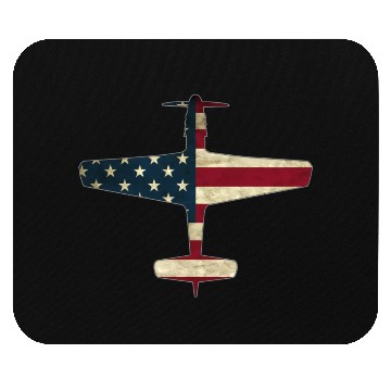 Discover Patriotic Veteran Fighter Warbird Plane Us Flag P Mouse Pads