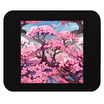 Discover Anime Euphoria: Fantasy Cherry Blossom Dreamscape Mouse Pads