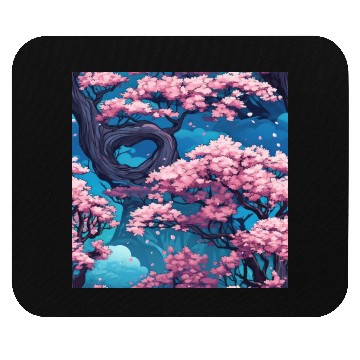 Discover Anime Euphoria: Fantasy Cherry Blossom Dreamscape Mouse Pads