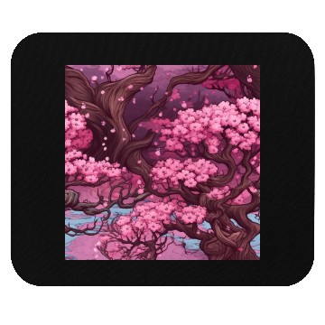 Discover Anime Euphoria: Fantasy Cherry Blossom Dreamscape Mouse Pads